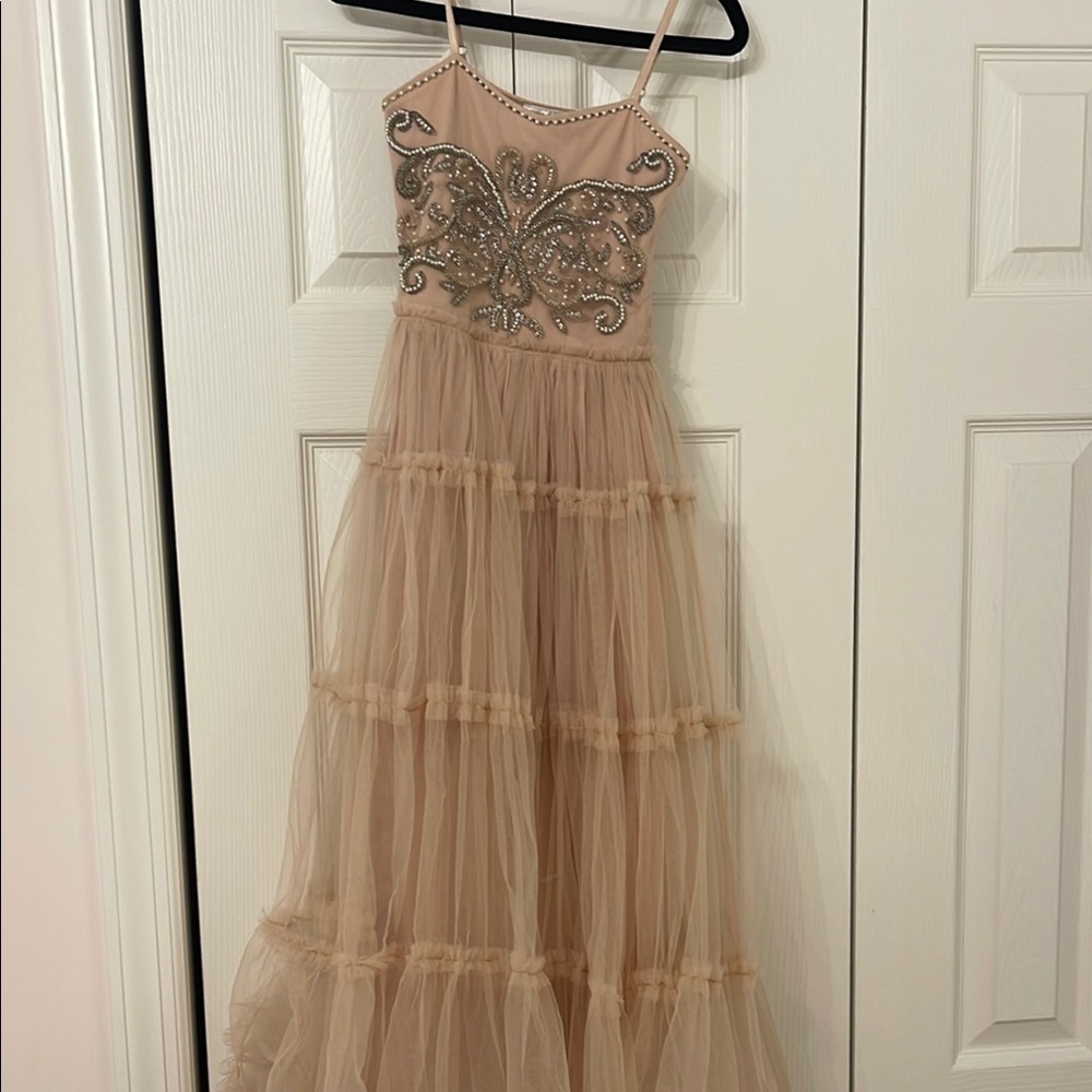 Ooh La La Couture  Beige Kids Dress with Embellishments